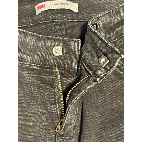 Levi's jeans girls 14 boyfriend distressed tapered youth 26 x 29 hook eye black - Picture 6 of 12